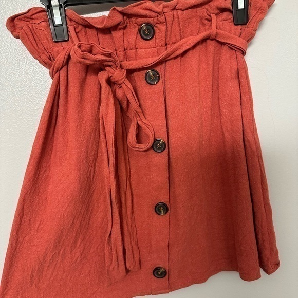 Burnt Orange Sadie + Sage Button Up Skirt with Tie Belt - Worn Once SKU:237 - Picture 1 of 3